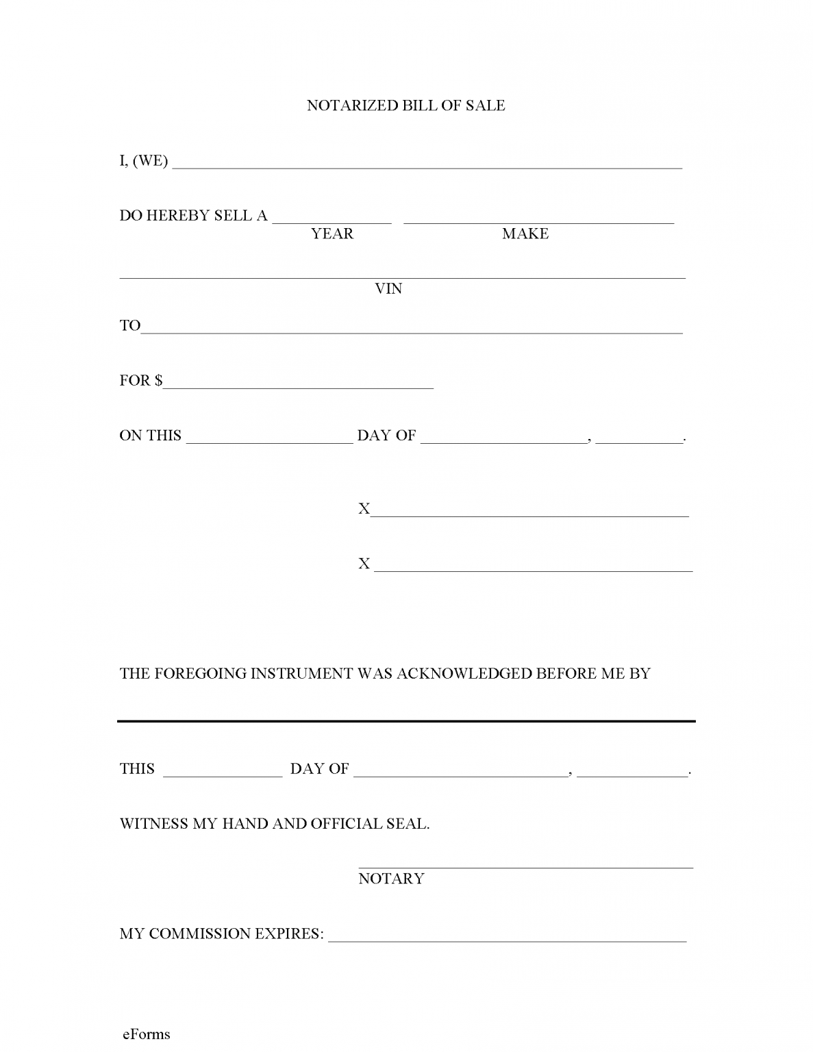 Free Wyoming Motor Vehicle Bill of Sale Forms PDF Word eForms