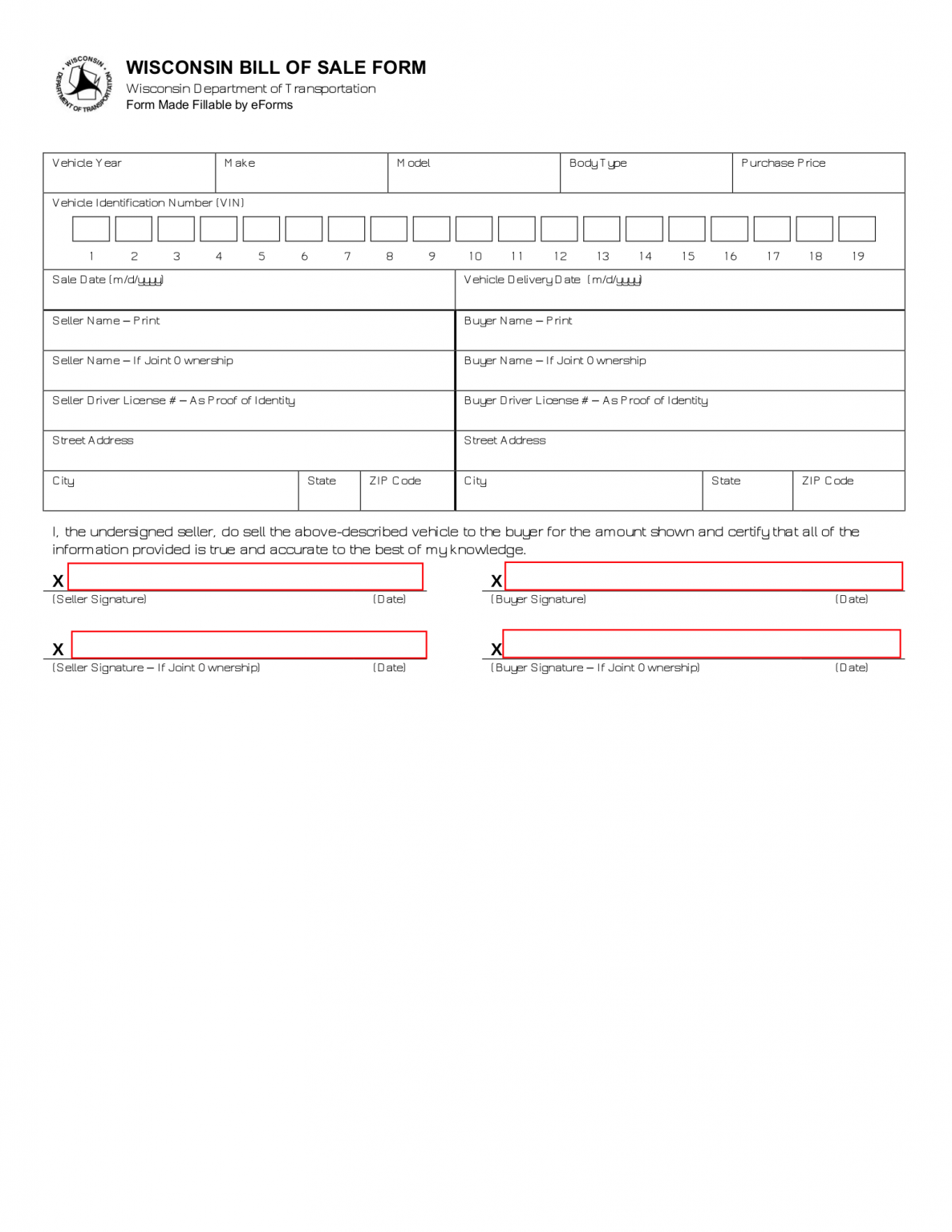 free-wisconsin-motor-vehicle-bill-of-sale-pdf-eforms