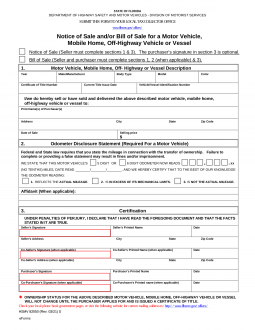 Florida Vehicle/Boat Bill of Sale | Form HSMV 82050