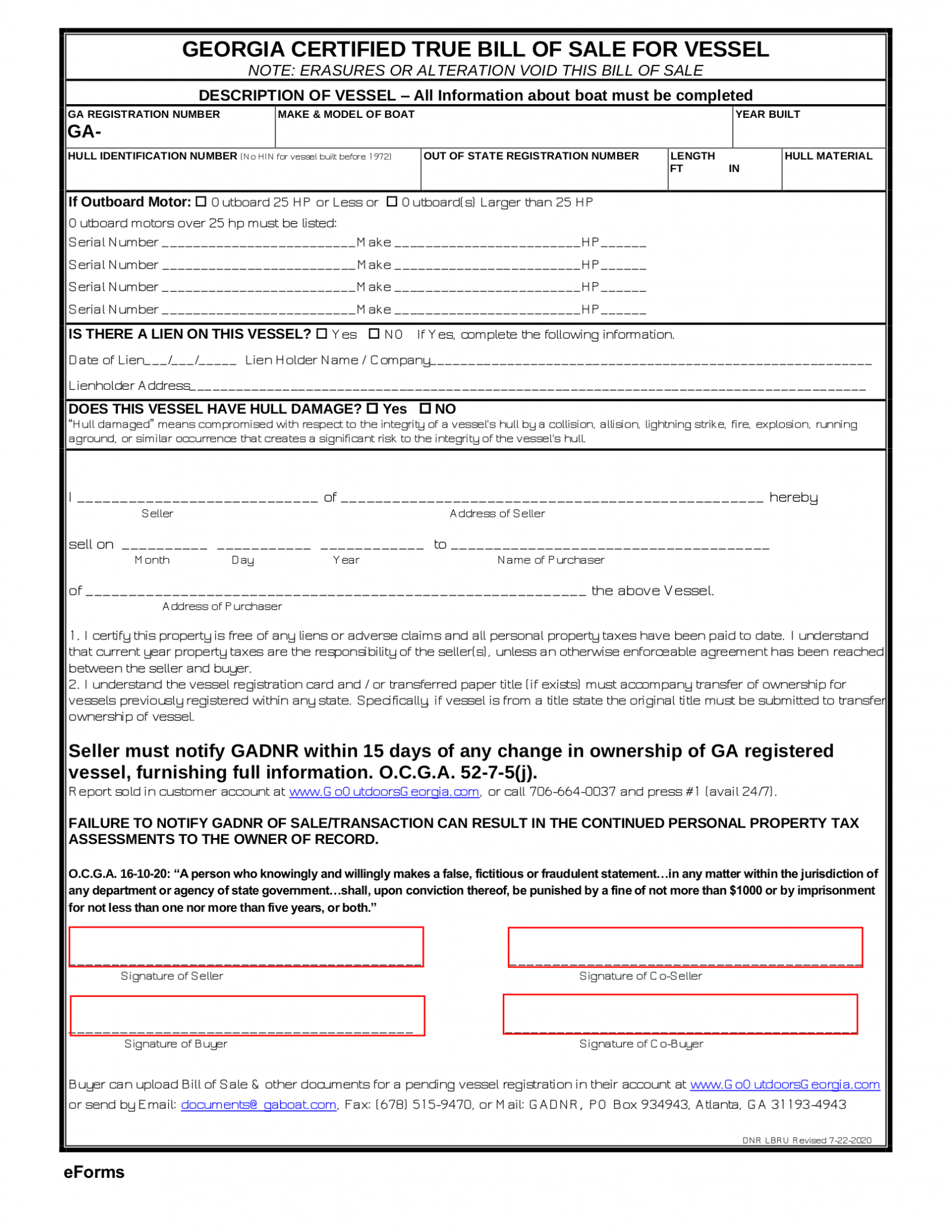 Printable Bill Of Sale Ga Printable Templates