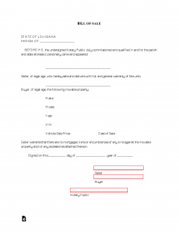 Louisiana Bill of Sale Forms (4)