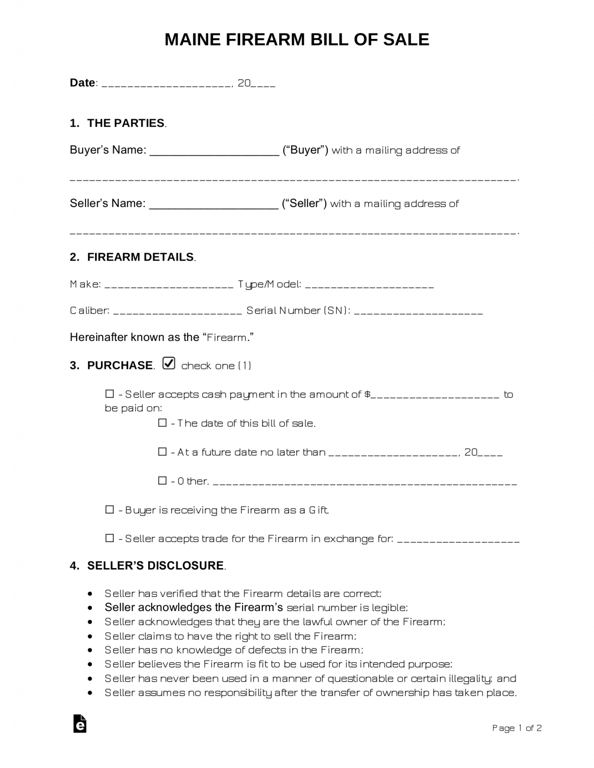 free-maine-bill-of-sale-forms-pdf-eforms