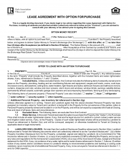 Utah Rent-to-Own Lease Agreement
