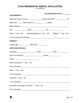 Utah Rental Application