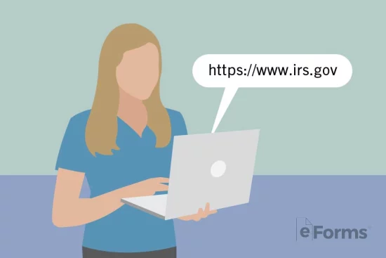 Person visiting the IRS website. 