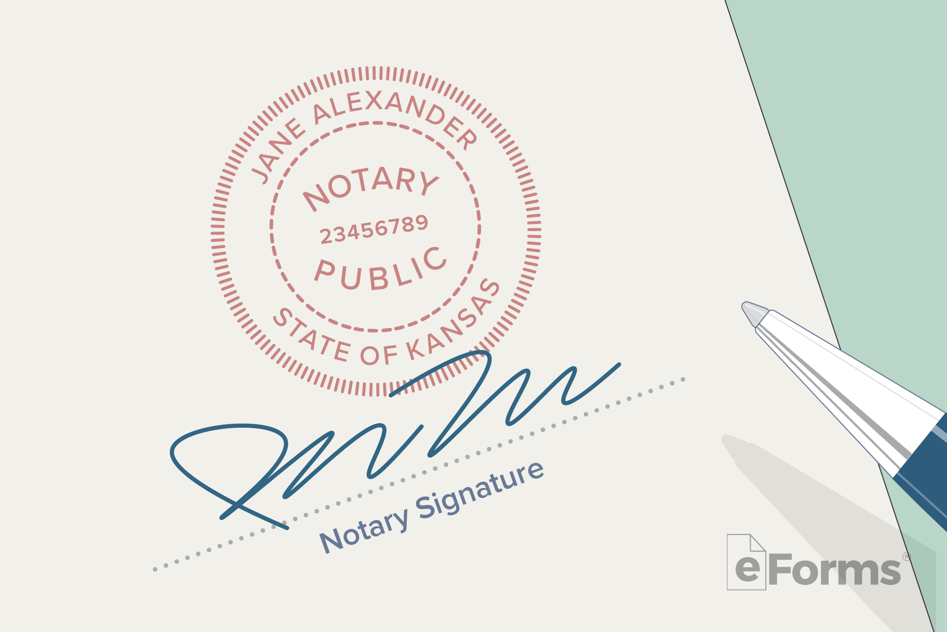 Notary public stamp with signature.