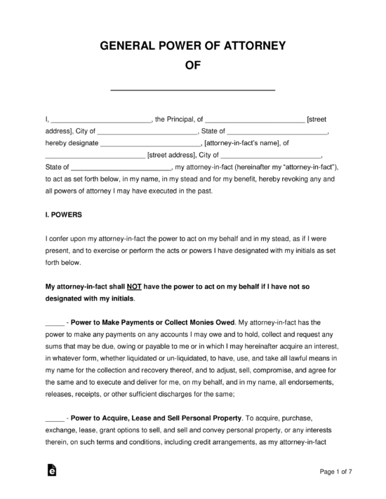 Power Of Attorney Sample Letter Pdf from eforms.com