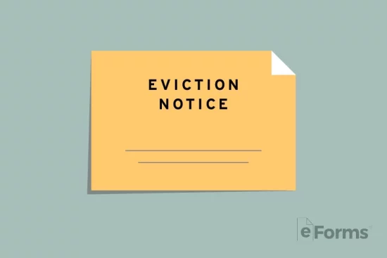 Eviction notice posted on door.