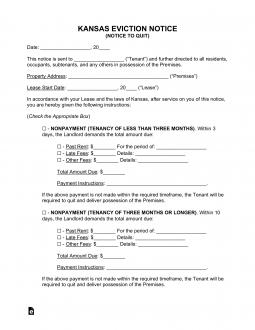 Kansas Eviction Notice Forms (5)