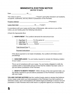 Minnesota Eviction Notice Forms (3)