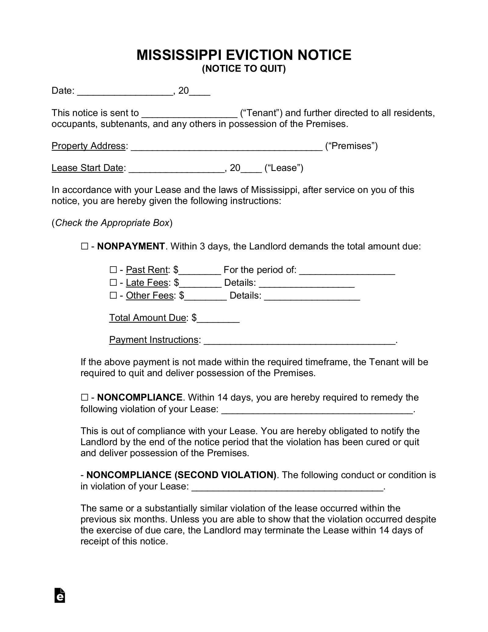 free-mississippi-eviction-notice-forms-3-pdf-word-eforms