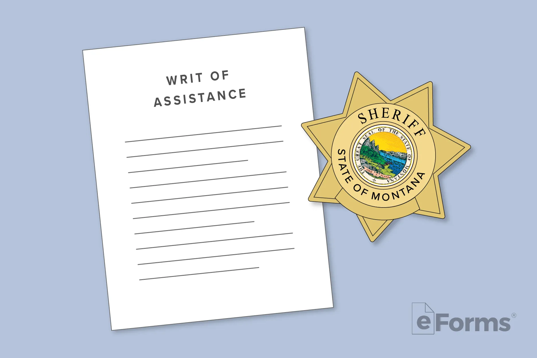 Writ of Restitution document with Montana Sheriff badge.
