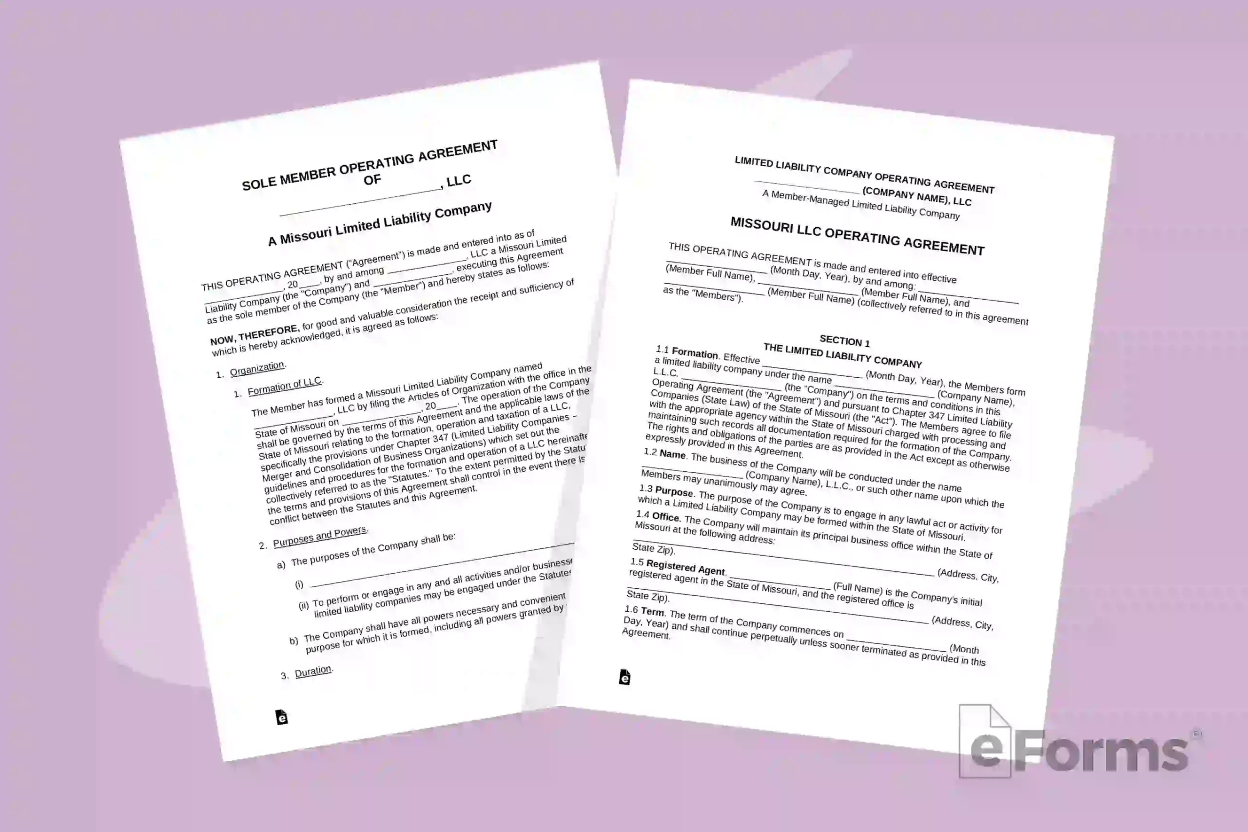 Image of a pair of Operating Agreement documents.