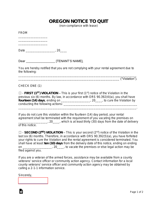 Free Oregon Eviction Notice Forms Process and Laws PDF Word eForms
