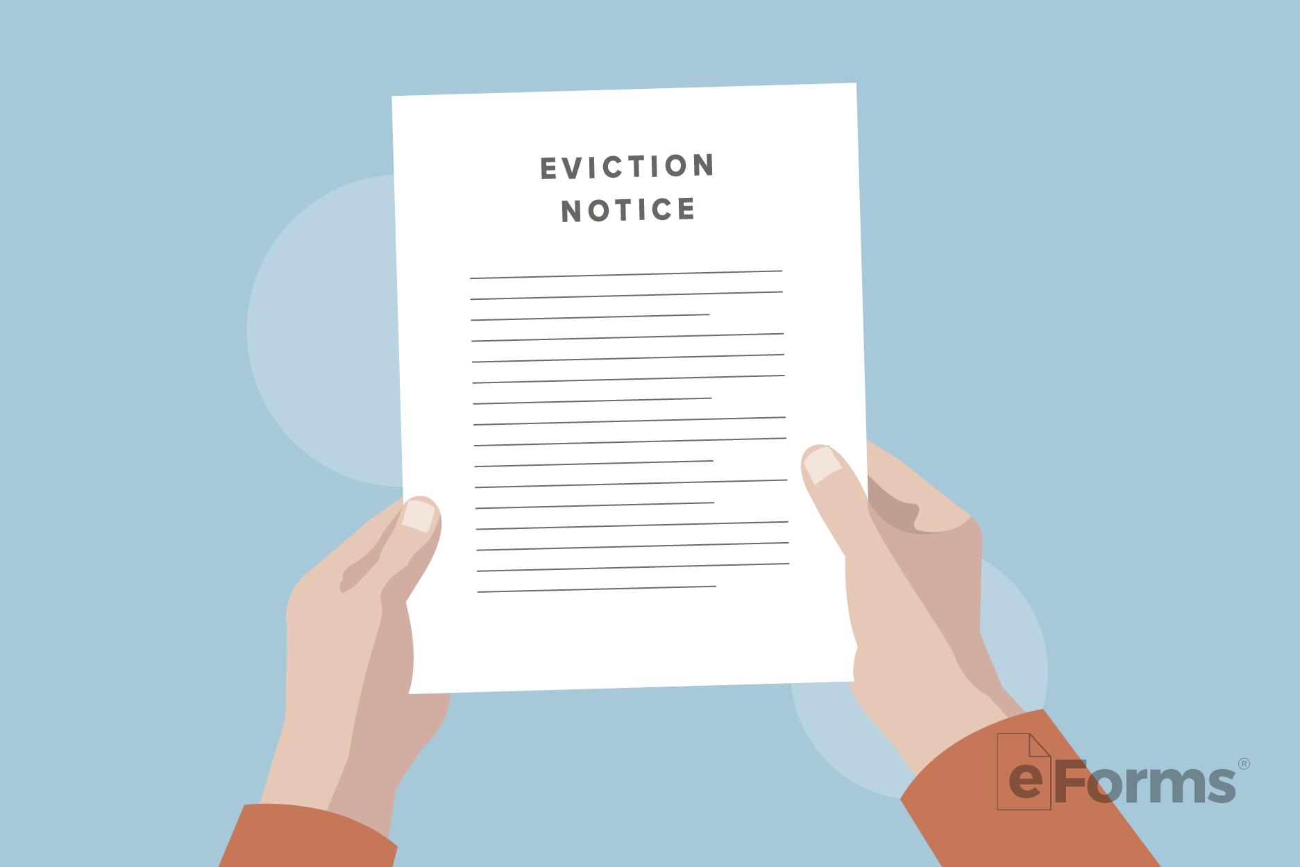Pair of hands holding Eviction Notice.