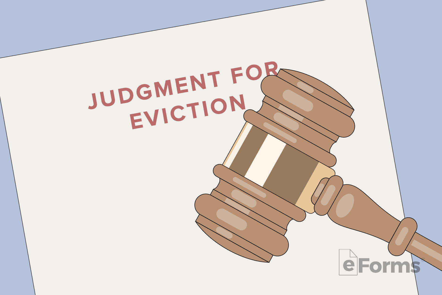 Judgement document with gavel.