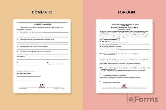 Side by side comparison of Domestic and Foreign forms.