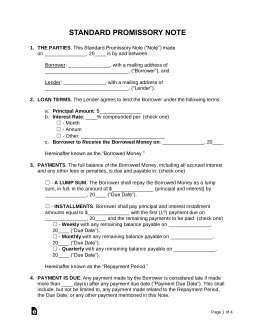 Promissory Note Templates (2)