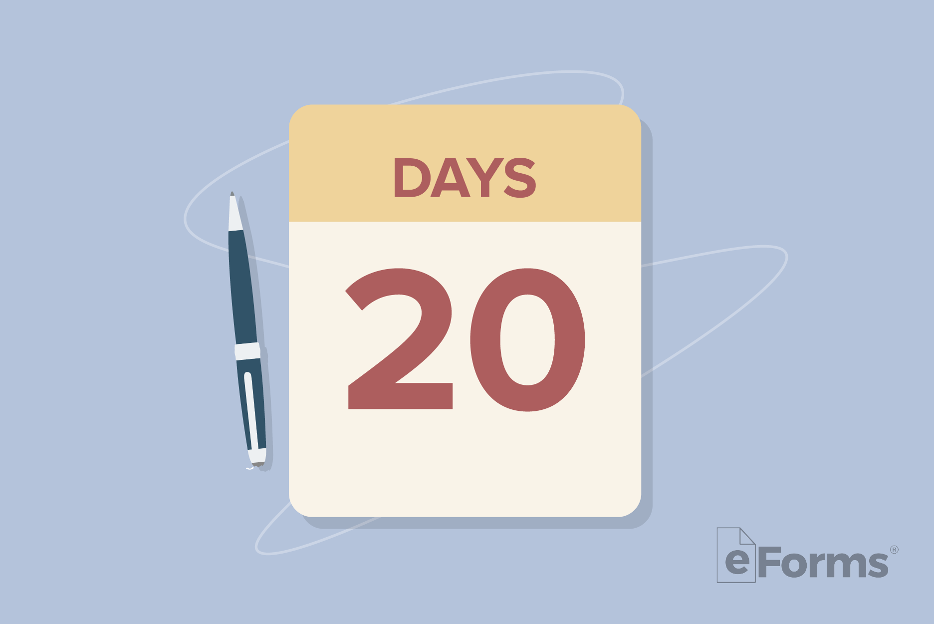 Calendar page with "Days" and the number "20."