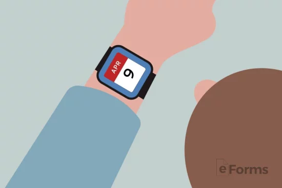 Arm with smart watch displaying calendar/
