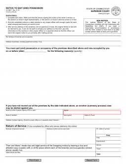 Connecticut 3-Day Notice to Pay or Quit | Form JD-HM-7