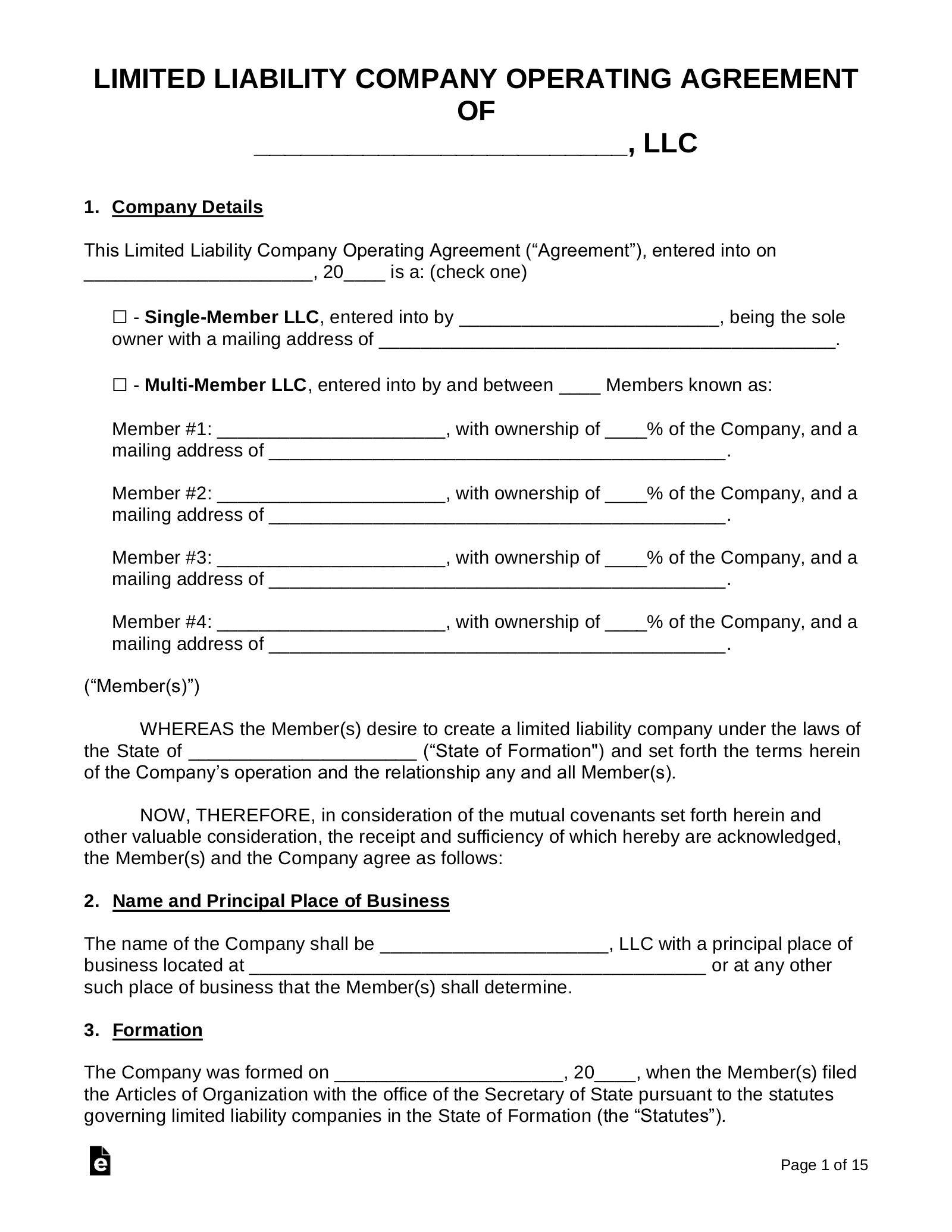 Pllc Operating Agreement Template TUTORE ORG Master of Documents