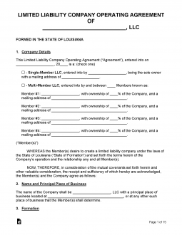 Louisiana LLC Operating Agreements (2)