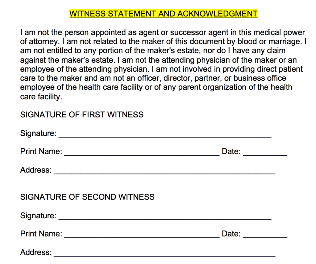 Do I Need Witnesses For Power Of Attorney