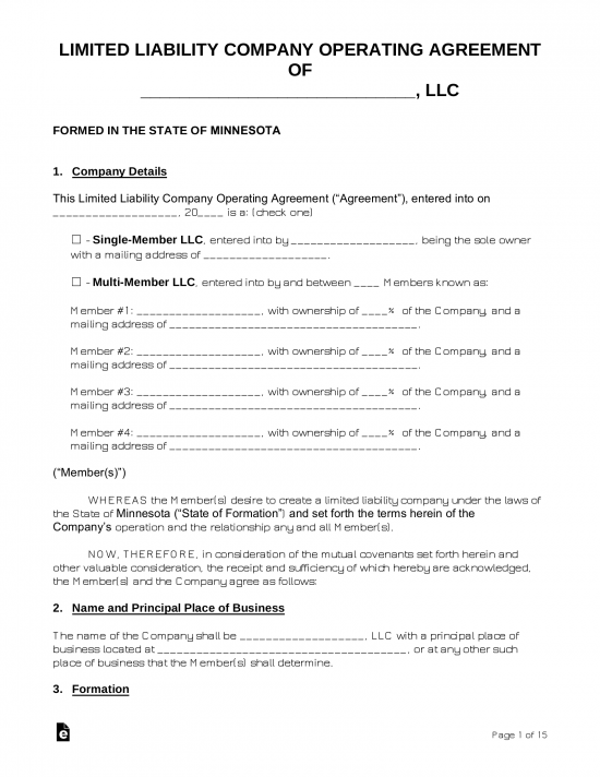Minnesota LLC Operating Agreements (2)