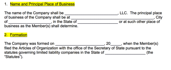 California Articles Of Organization