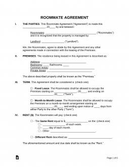 boarder agreement template