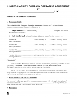 Tennessee LLC Operating Agreements (2)