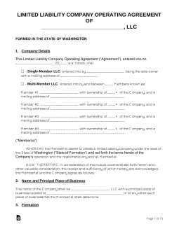 Washington LLC Operating Agreements (2)