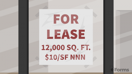 storefront showing for lease sign