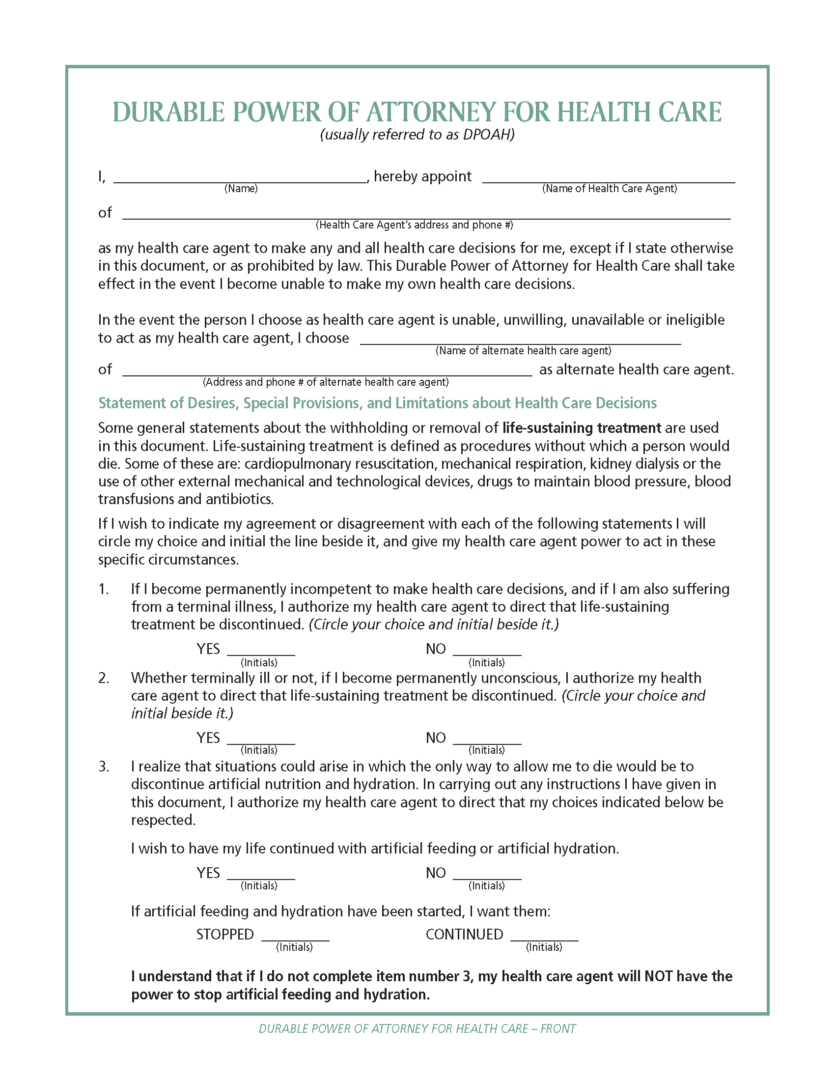 Free New Hampshire Advance Directive Form Template PDF eForms