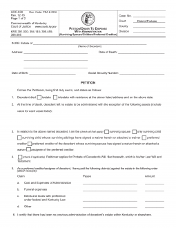 Kentucky Small Estate Affidavit | Form AOC-830