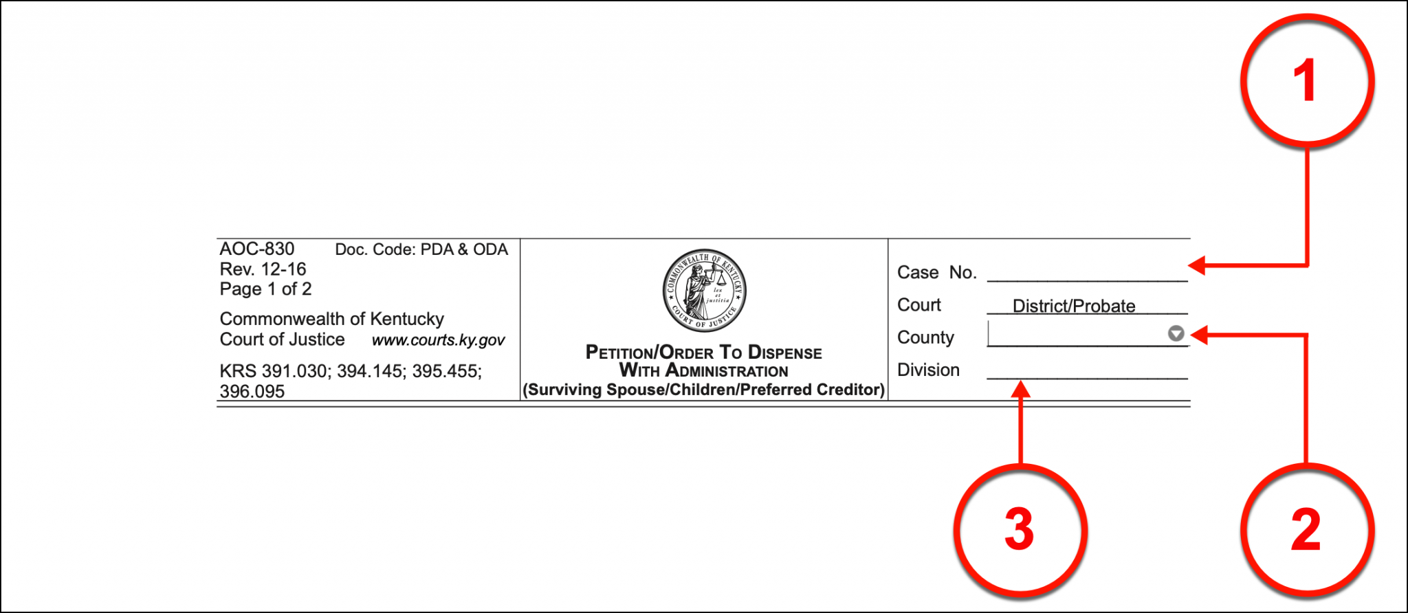 Free Kentucky Small Estate Affidavit Form AOC830 PDF eForms