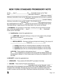 New York Promissory Note Templates (2)