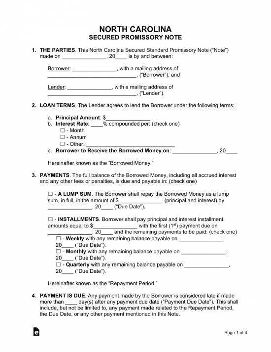 free-north-carolina-promissory-note-templates-2-pdf-word-eforms