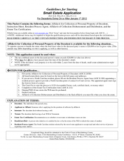 North Carolina Small Estate Affidavit | Form AOC-E-203B