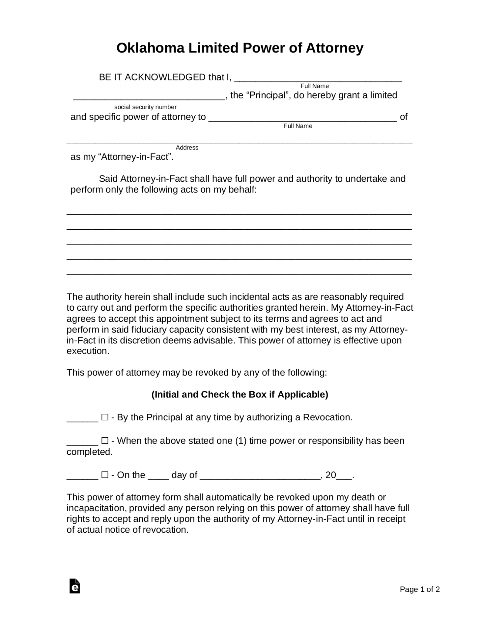Printable Power Of Attorney Forms Printable Power Of Attorney Forms