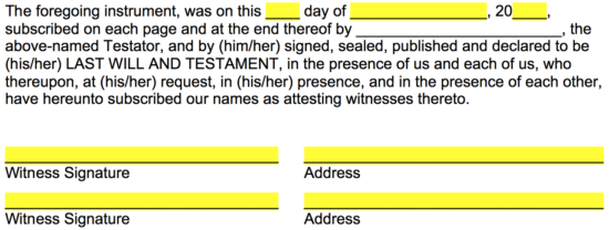 Free Last Will And Testament Templates Will Pdf Word Eforms