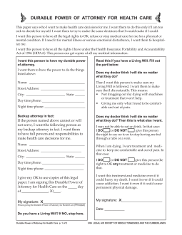 Tennessee Medical Power of Attorney Form