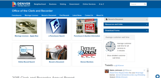 Denver Office of the Clerk and Recorder website