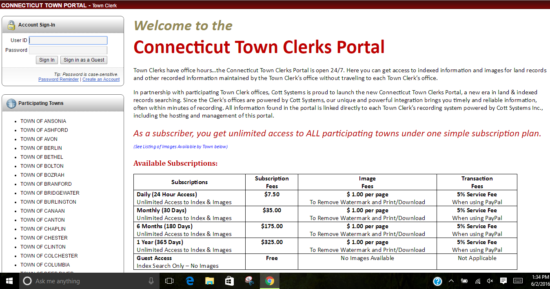 Connecticut Town Clerks Portal