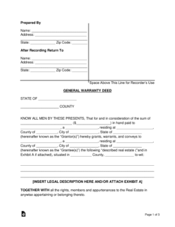 General Warranty Deed Form