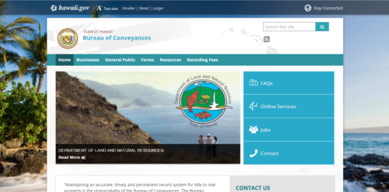 Hawaii Bureau of Conveyances homepage