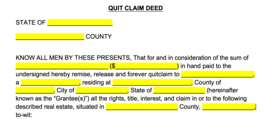 Texas Quit Claim Deed Sample Hq Printable Documents 0036