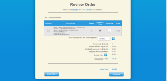 Review order page