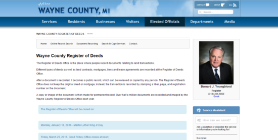 wayne county register of deeds homepage